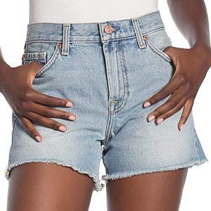 7FAM | High-Waisted Frayed Hem Shorts